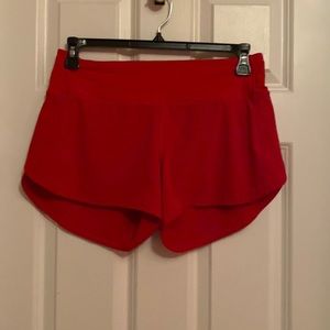 Lululemon red speed up shorts size 8